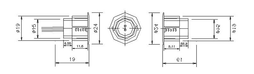RZ-36B 有線鐵門磁 嵌入暗裝式
