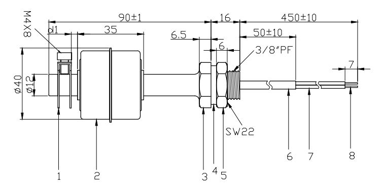 LSS1A41-3/8PF-70-1 液位傳感器 浮球開關(guān)